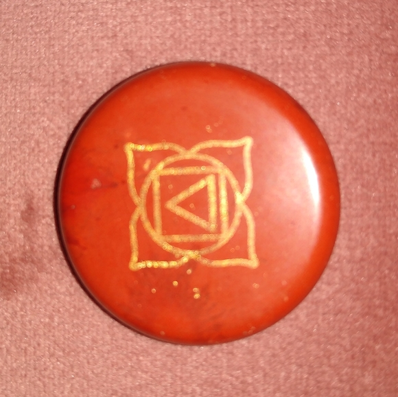 BOGO Red Jasper Palm Gem Worry Stone Root Chakra Thick Round Pocket Gemstone - Picture 7 of 10